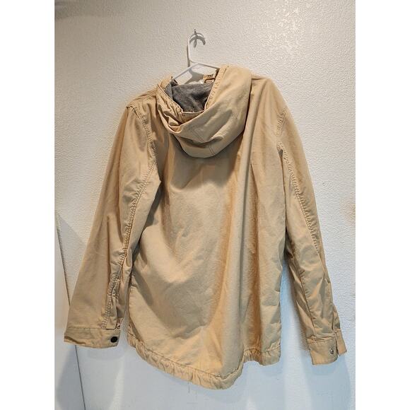 H&M Divided Beige Hooded‎ Jacket Size M Lightweight Casual Parka Style - Picture 2 of 5